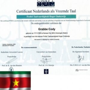Suriname Kanwat-certificaat