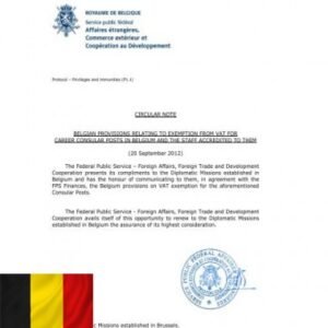 Diplomaatcertificaat van Belgi�
